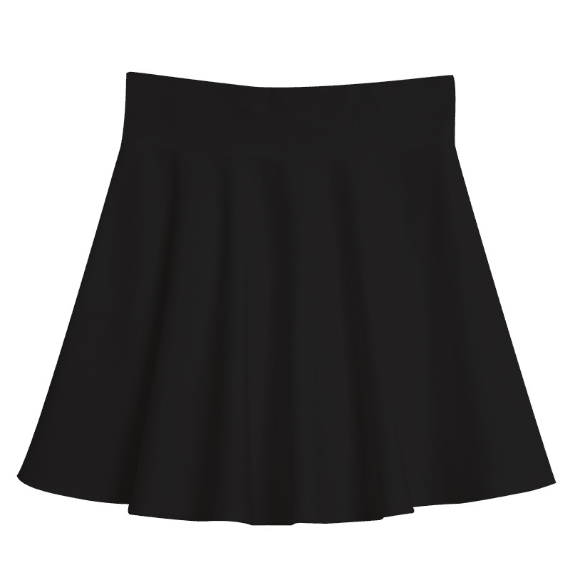 knockinghead服饰旗舰店短裙女夏a字百褶裙子高腰半裙蓬蓬裙裤黑色半身裙伞裙显瘦小黑裙3