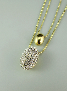 时尚风玻璃水钻女士项链流行首饰