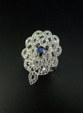 小众微镶锆石宽指环设计感气质女