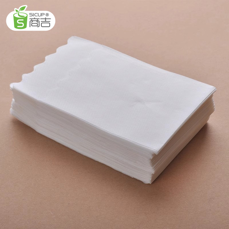 上海商吉 250白色单层加厚餐巾纸餐饮酒店纸巾 原生木浆纸抽纸1包