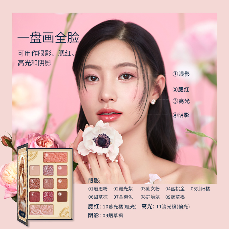 兰瑟彩妆眼影腮红大地色珠光修容一体盘官方旗舰店正品少女彩妆盘,淘宝优惠券,粉丝福利购,淘宝优惠卷