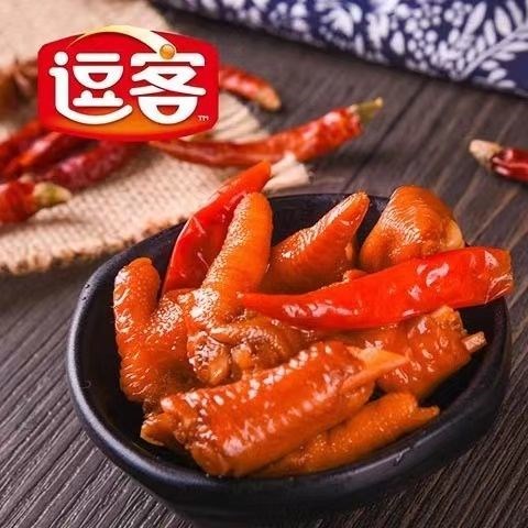 逗客凤爪1斤小包装散装火锅虎皮泡椒柠檬味休闲零食香辣小食品