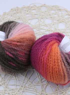 Anne毛线R瑞士 lang cashmere light color 段染羊绒25g85米