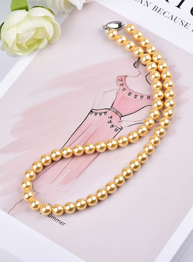 花千树珠宝 3mm极细baby金色小米珍珠项链女高端轻奢2026新款颈链