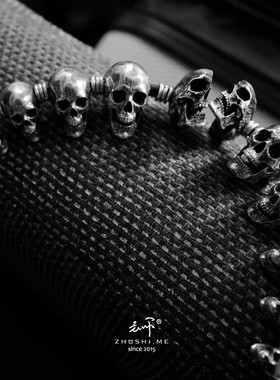 主师2025原创欧美海外版手工纯银皮绳磁吸s925暗黑锁骨项链定制