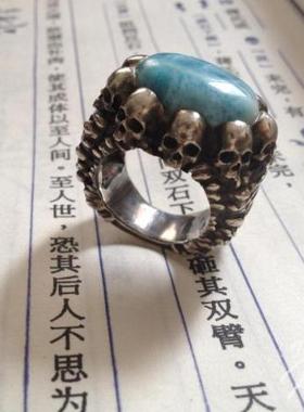 主师原创纯银骷髅戒指