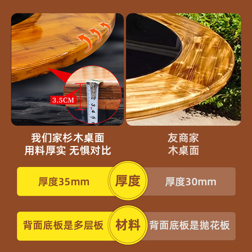 铁锅炖灶台桌商用柴火鸡地锅鸡鱼多锅旋转土灶台火锅桌饭店大锅台 - 图0