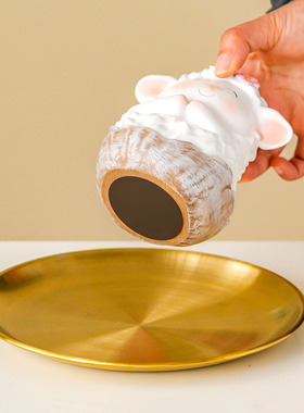 宰牲节装饰树脂可爱绵羊与花卉和非花卉设计金属糖果盘甜品盘支架