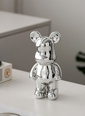 跨境创意暴力熊陶瓷摆件家居客厅桌面电视柜卡通公仔手办装饰品