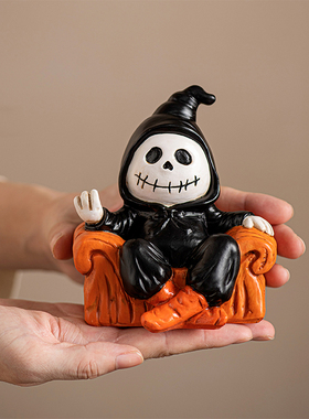 万圣节诡异摆件创意树脂摆件沙发惬意幽灵工艺品恐怖氛围节庆装饰