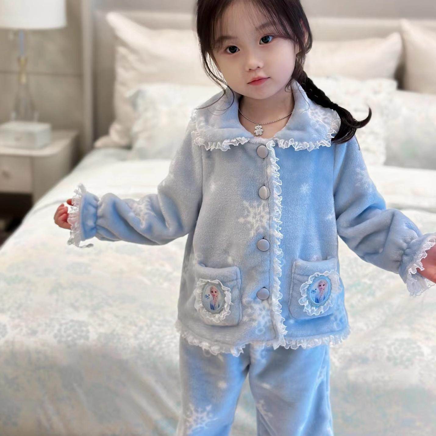 秋冬法兰绒家居服女童爱莎公主库洛米珊瑚绒保暖睡衣睡裤套装睡裙,淘宝优惠券,粉丝福利购,淘宝优惠卷