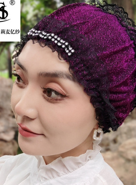 头巾帽子包头帽女蕾丝民族风四季