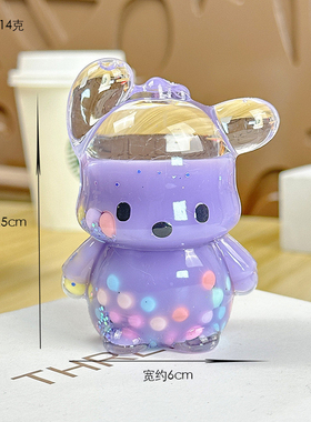 入油流沙三丽鸥巨无霸帕恰狗奶油彩珠可爱卡通立体桌面流沙大摆件