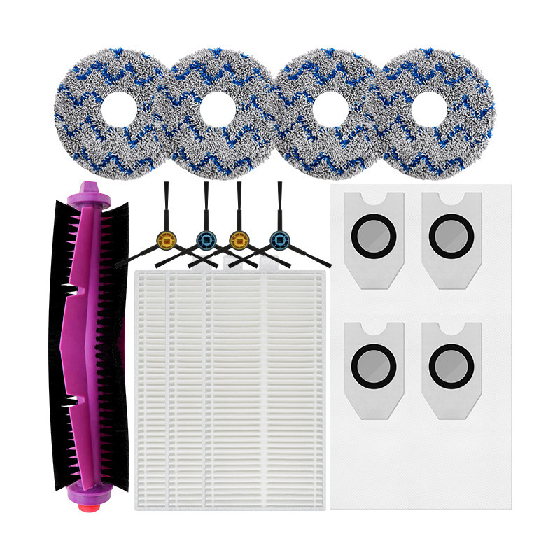 适用于美的灵眸V12扫地机器人配件V10 W11抹布滤网边刷滚刷清洁液,淘宝优惠券,粉丝福利购,淘宝优惠卷