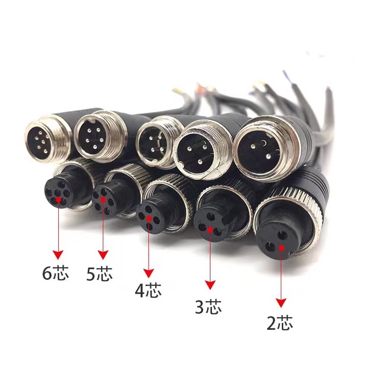 GX12航空插头插座RS765 2芯3芯4芯5芯6芯公头母头M12连接器带线-图2