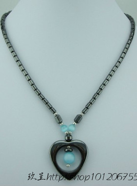 黑胆石空心保健饰品吊坠项链