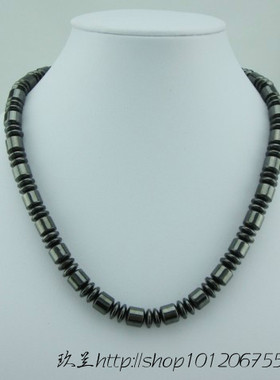 磁性黑胆石项链 古珠夹珠项链 磁石功能饰品 父母亲的好礼品