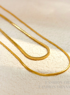 欧美气质简约小众蛇链项链网红