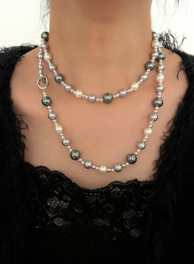 YGL欧美气质轻奢珍珠项链个性小众高级感叠戴设计毛衣颈链时尚女