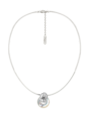 高级感简约水波纹圆扣项链重工