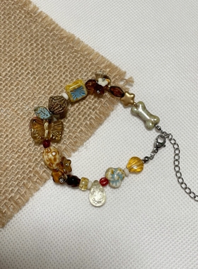 一见钟情的捷克琉璃手链 原创饰品设计手链小众ins