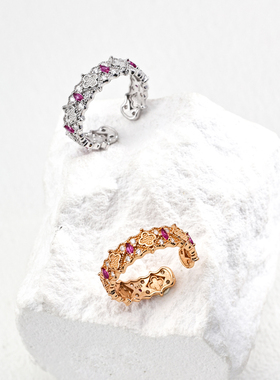 S925银镀18K金时尚简约高质感戒指女防过敏个性气质指环女礼物