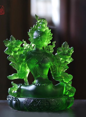 琉璃绿度母家居工艺品配礼盒