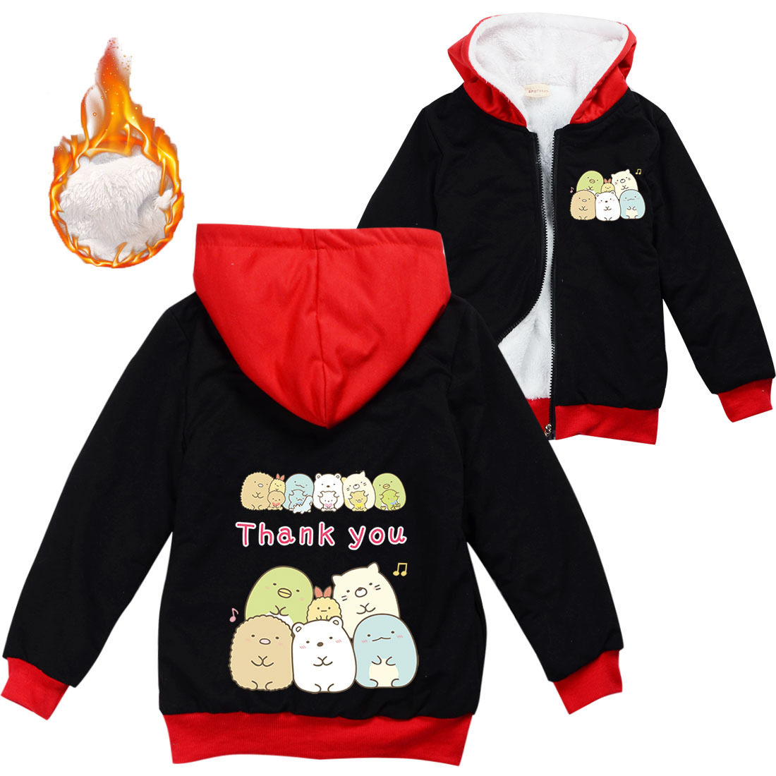 角落生物儿童棉衣外套女宝宝棉袄 Sumikko连帽加绒上衣外穿2023冬,淘宝优惠券,粉丝福利购,淘宝优惠卷