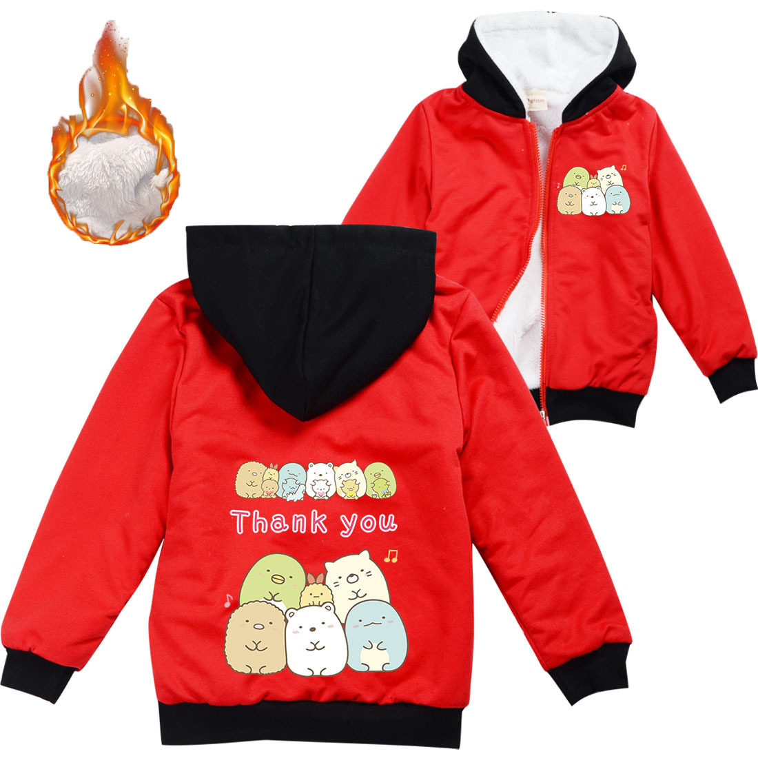 角落生物儿童棉衣外套女宝宝棉袄 Sumikko连帽加绒上衣外穿2023冬,淘宝优惠券,粉丝福利购,淘宝优惠卷