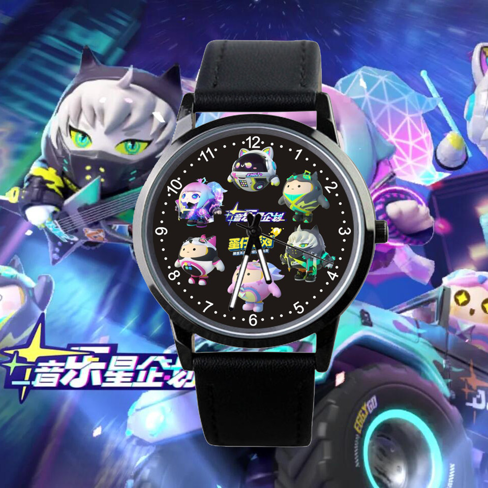 新款周边蛋仔派对音乐星企划汪汪向前冲儿童初中学生简约石英手表