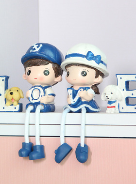 隔板爱情风吊脚娃娃结婚七夕摆件