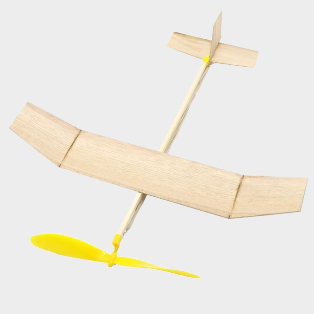 Skylark second-level full wooden rubber-powered aircraft model glider competition model assembly for primary and secondary school students