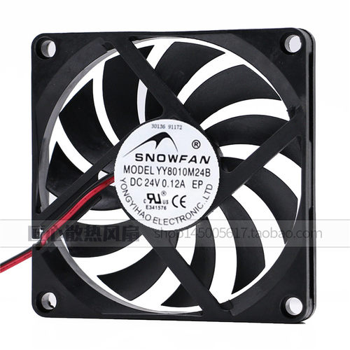 全新SNOWFAN 8cm 24v 0.12A YY8010M24B 超薄款 静音机箱显卡风扇 - 图1