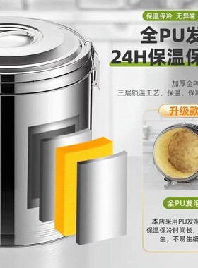 不锈钢分格保温桶加厚饭