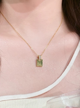 情书吊坠小钻钛钢项链不掉色