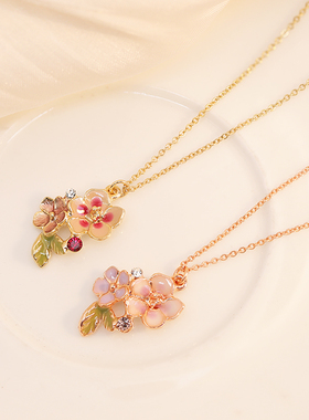 OSEWAYA少女花朵风细森系项链