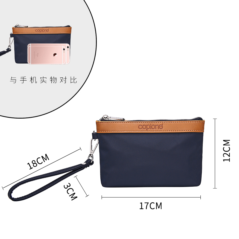 帆布包女小妈妈包手机包帆布手包手拿包手腕包牛津布包尼龙零钱包 - 图1