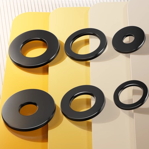 Черная прокладка, металлическая круглая шайба, увеличенная толщина