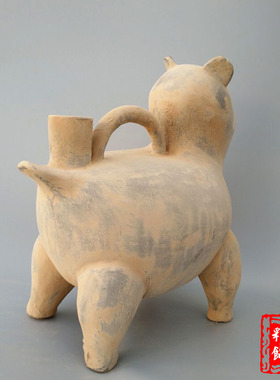 兽形壶大汶口文化陶器摆件