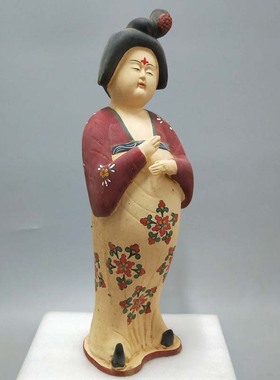 仿古陶器唐风艺术品彩绘陶俑仕女