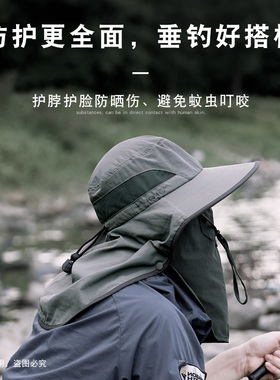 战术鸟(大头围)全遮脸钓鱼防晒帽