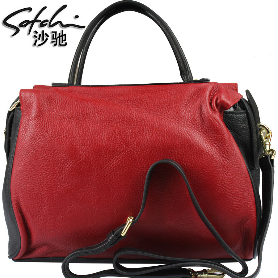 satchi【包邮】女士牛皮手提单肩包 奢鼎箱包女士包袋