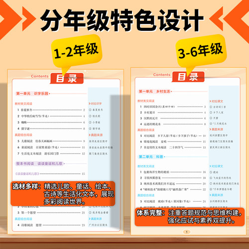 2026春亮点给力同步阅读小学一年级二年级三年级四年级五年级六年级下册上册语文人教版配套最新教材全国通用阅读理解专项提分训练 - 图2