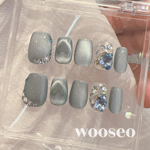 美甲穿戴甲短款高级感显白穿戴式美甲2025新款纯手工绝美指甲贴片 - 图0