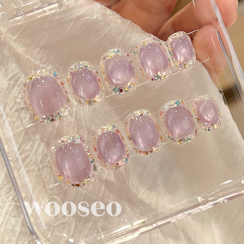 紫色猫眼美甲穿戴甲短款高级感纯手工甲片穿戴式2026新款指甲贴片,淘宝优惠券,粉丝福利购,淘宝优惠卷