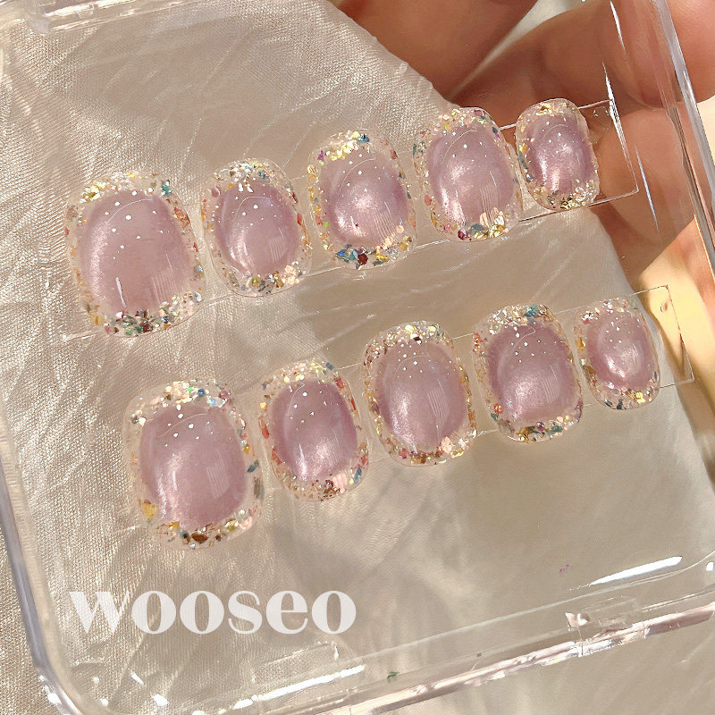 紫色猫眼美甲穿戴甲短款高级感纯手工甲片穿戴式2026新款指甲贴片,淘宝优惠券,粉丝福利购,淘宝优惠卷