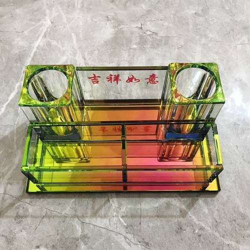 专业水晶无线话筒台式架桌面ktv家用麦架麦克风支架咪唑玻璃座 - 图0