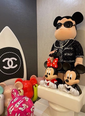 潮流米奇米妮爱心摆件桌面半身像家居装饰GK模型情侣手办盲盒礼物