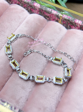 925银手链空托 长方形3*5MM 女款银手链托镶嵌宝石银托