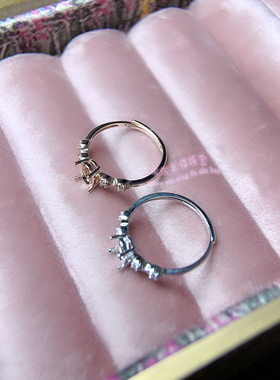 925银戒指空托 椭圆形4*6 5*7MM 女款镶嵌用银戒托空托